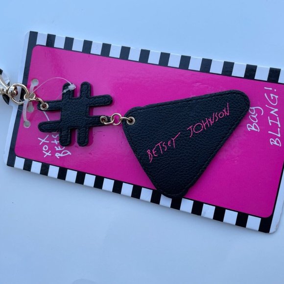 Betsey Johnson Keys Holder Bag Bling Sequins FRIES Keychain Key Fob New - Picture 4 of 7